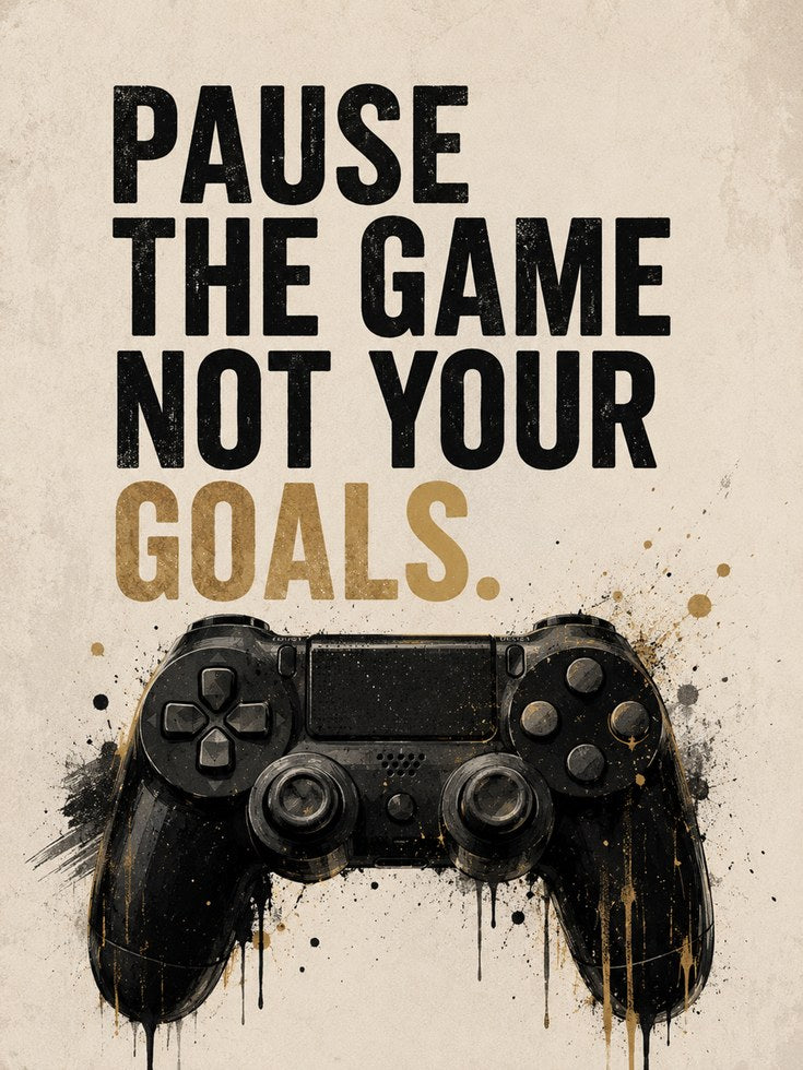 Gaming Motivational Poster – Gamer Wall Art - artwork on paper