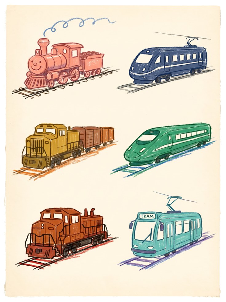 Vintage Train Watercolor Print - artwork on paper