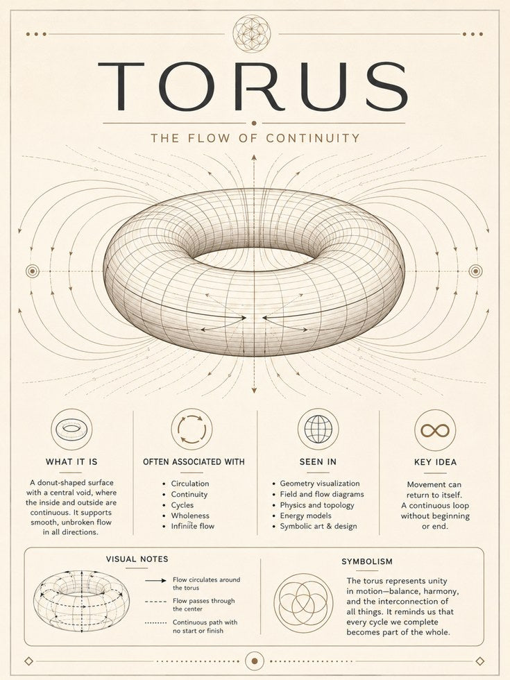 Torus Geometry Poster: Sacred Diagram - artwork on paper