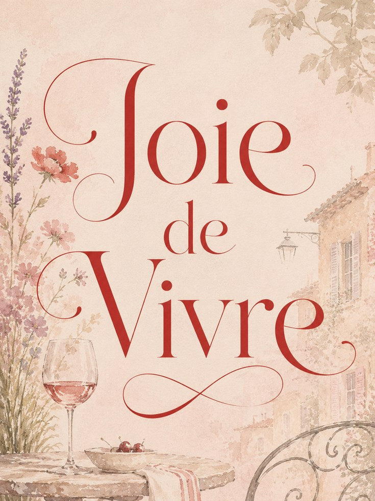Joie de Vivre Print – French Kitchen Wall Art - artwork on paper