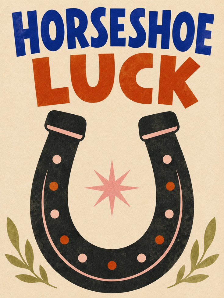 Horseshoe Wall Art – Good Luck Print - artwork on paper