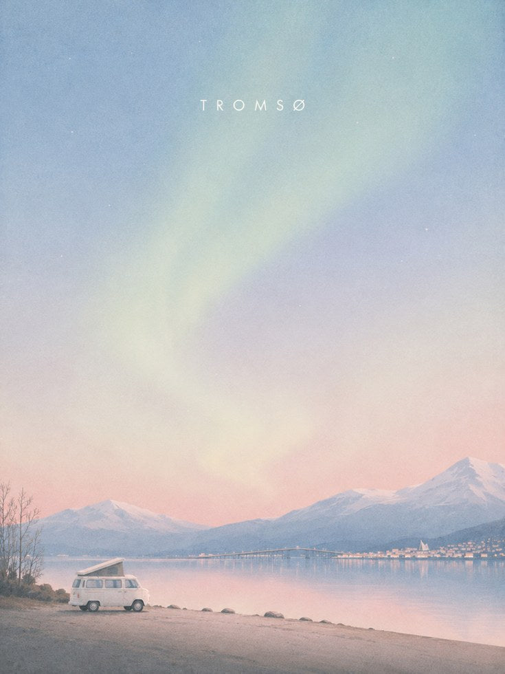 Tromso Travel Poster – Norway Wall Art - artwork on paper