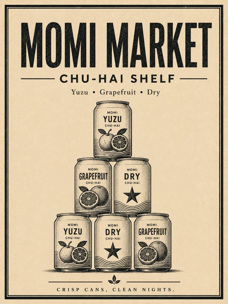 Japanese Chu-Hai Poster: Mid-Century Market Ad - artwork on paper