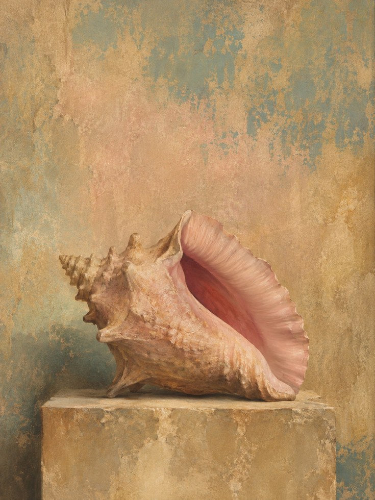 Vintage Seashell Art – Coastal Print - artwork on paper