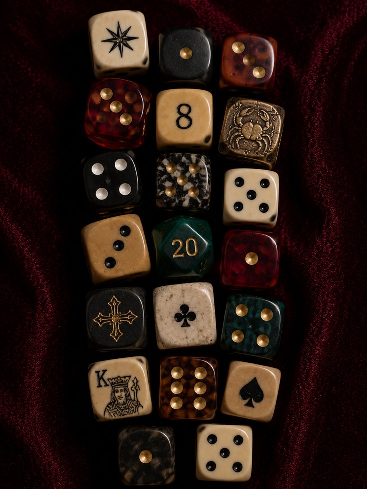 Vintage Dice Wall Art – Gaming Room Decor - artwork on paper