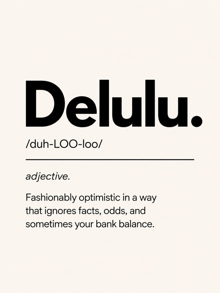 Delulu Typography Print – Funny Quote - artwork on paper