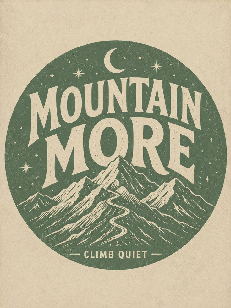 Mountain Wall Art: Retro Typography - artwork on paper