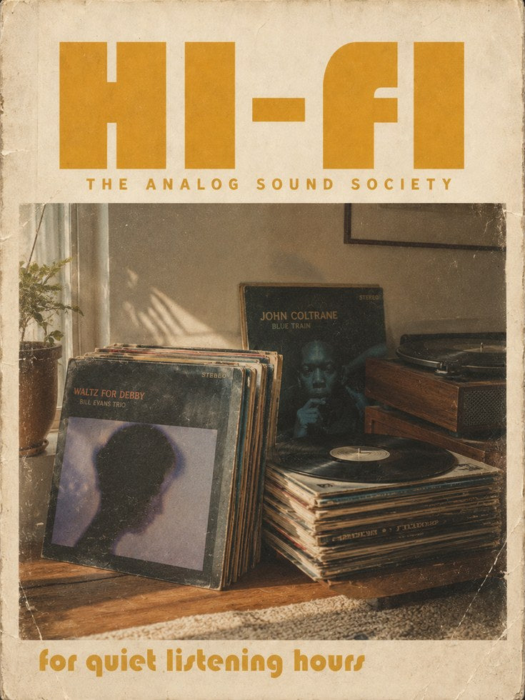 Vintage Hi-Fi Poster Print — Retro Analog Sound Society - artwork on paper