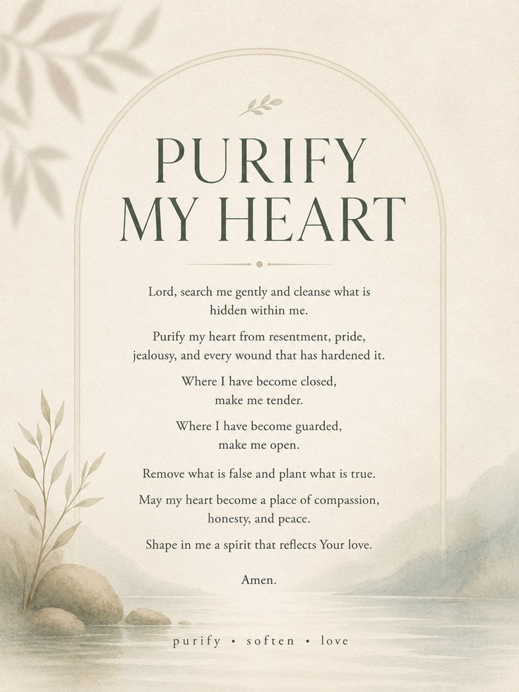 Christian Prayer Wall Art – Purify My Heart Print - artwork on paper