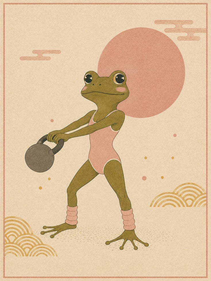 Frog Wall Art – Japanese Inspired Animal Print - artwork on paper