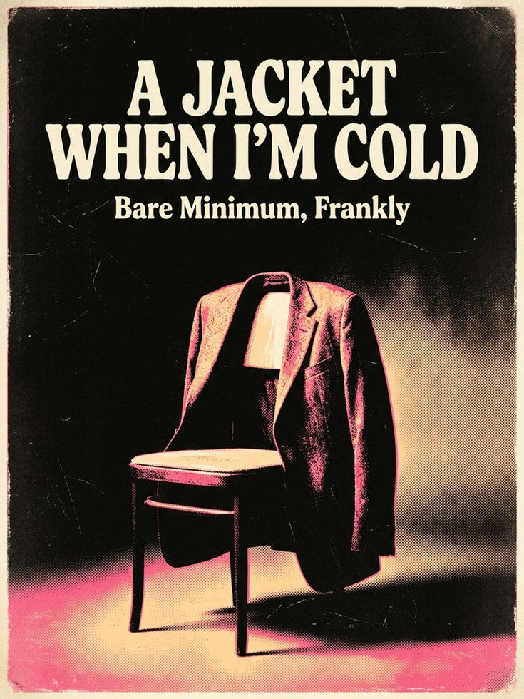 Retro Jacket Chair Art Print: Pop Art Typography Poster - artwork on paper