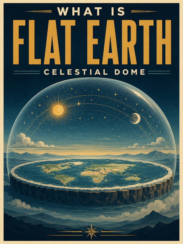 Vintage Flat Earth Poster - artwork on paper