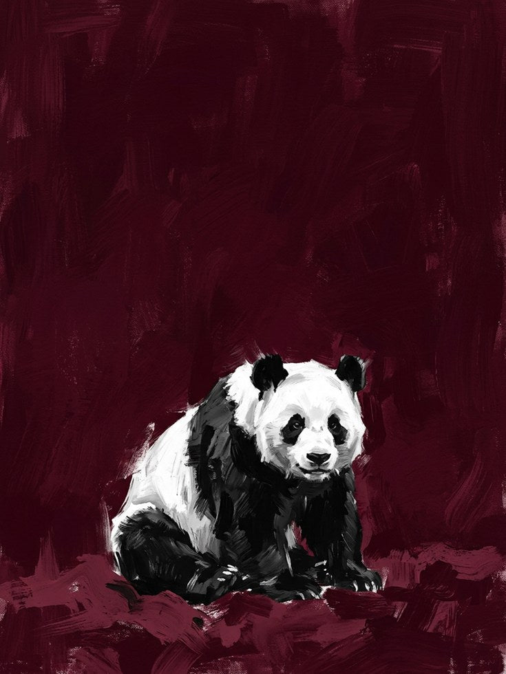 Panda Art Print — Bold Painterly Style - artwork on paper