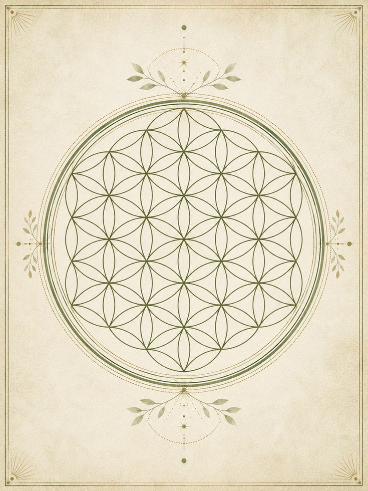 Meditation Wall Decor Flower of Life Mandala - artwork on paper