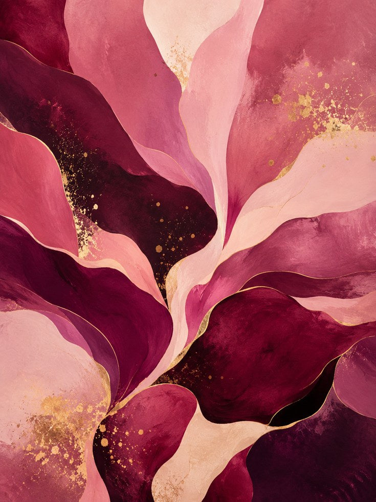 Pink Abstract Wall Art – Floral Watercolor Print - artwork on paper