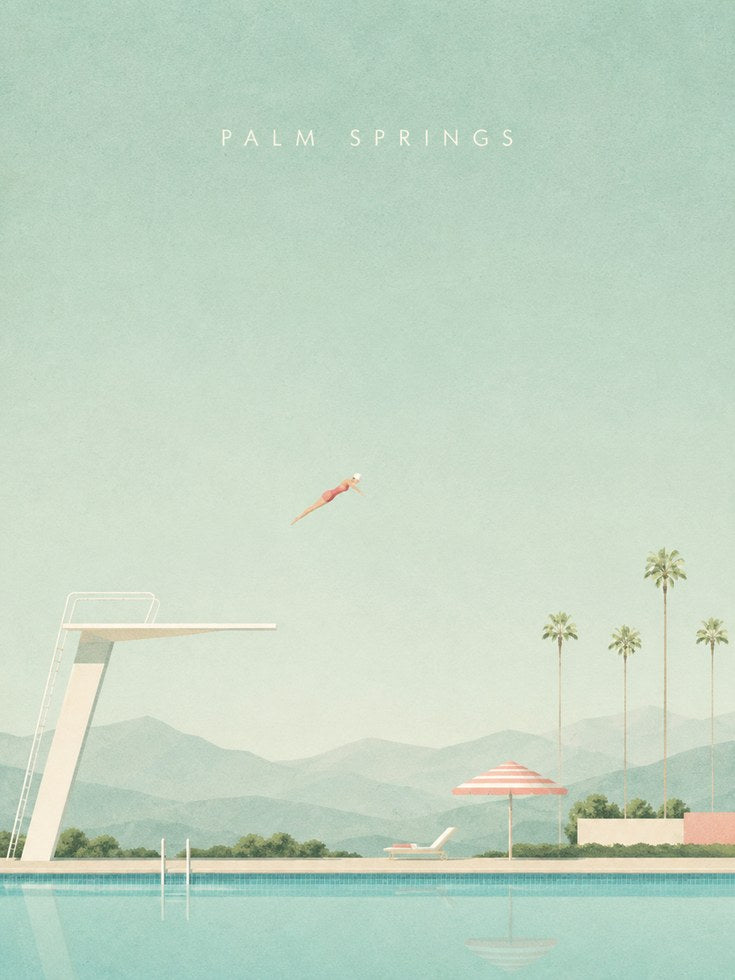 Palm Springs Poster – Retro Travel Print - artwork on paper