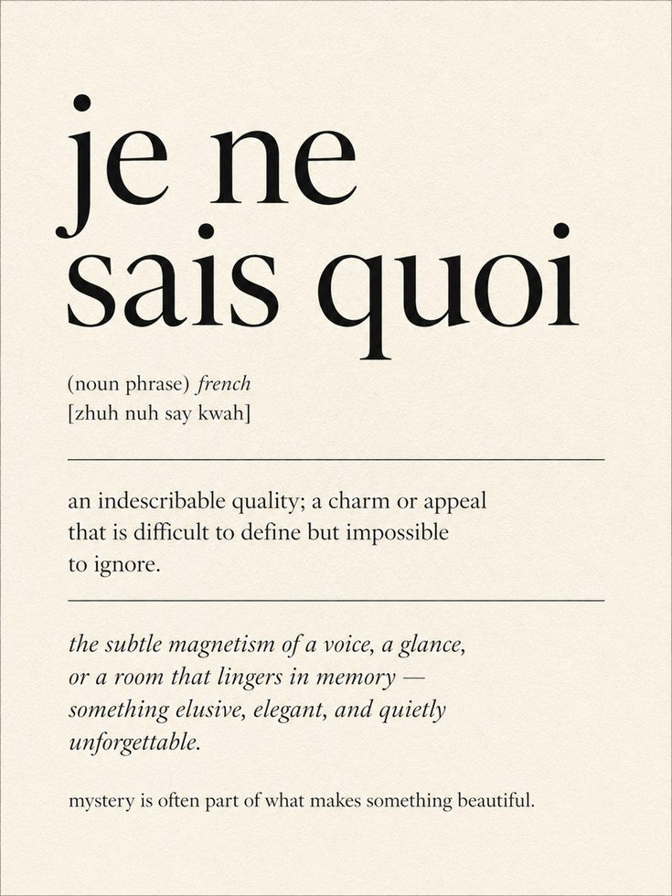 French Quote Print: Je Ne Sais Quoi Definition (Minimalist Wall Art) - artwork on paper