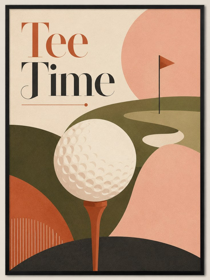 Retro Golf Art Print - artwork on paper