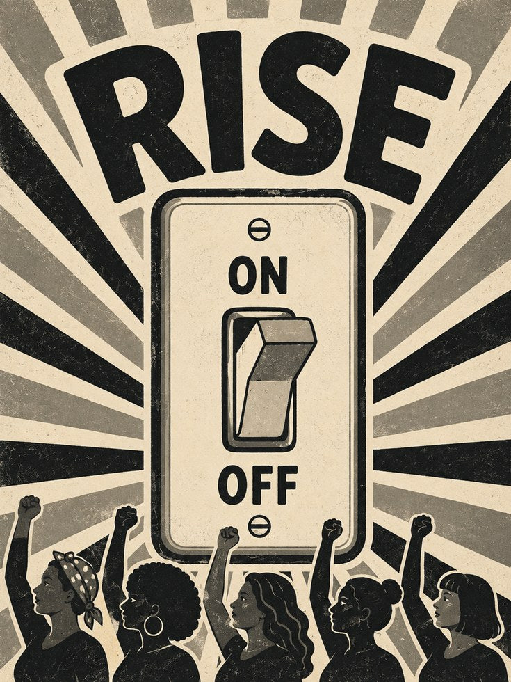 Rise Up Protest Poster: Vintage Propaganda Style Wall Art - artwork on paper