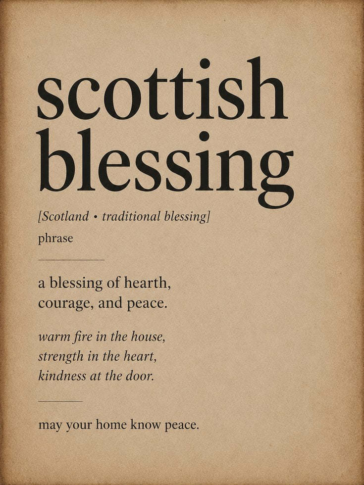 Scottish Blessing Wall Art - artwork on paper