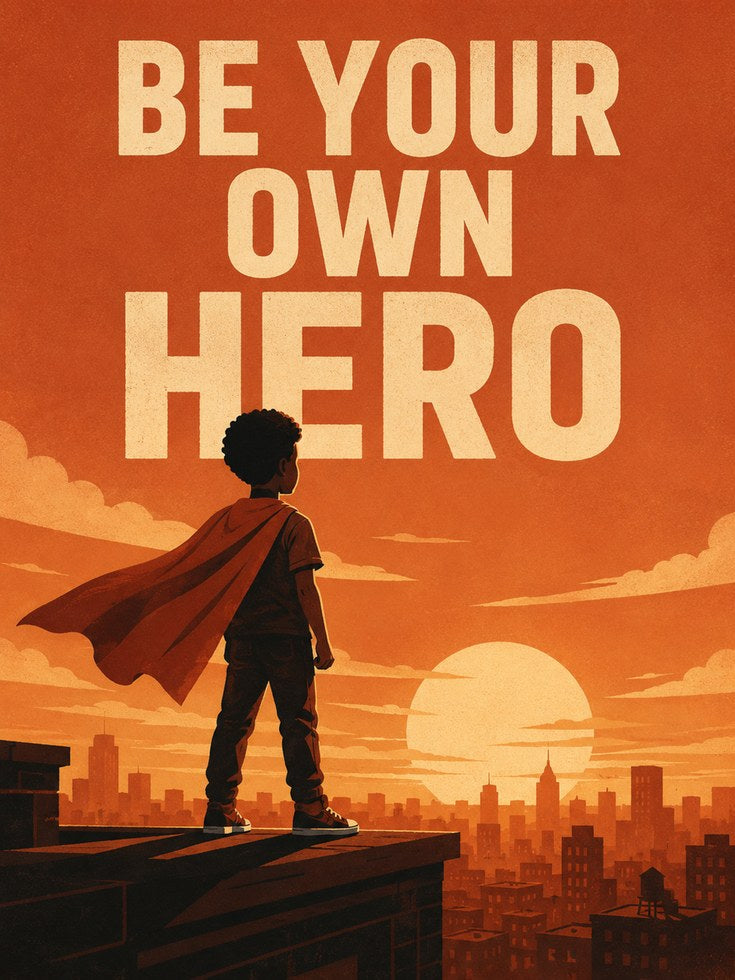 Motivational Wall Art – Superhero Kids Room Print - artwork on paper