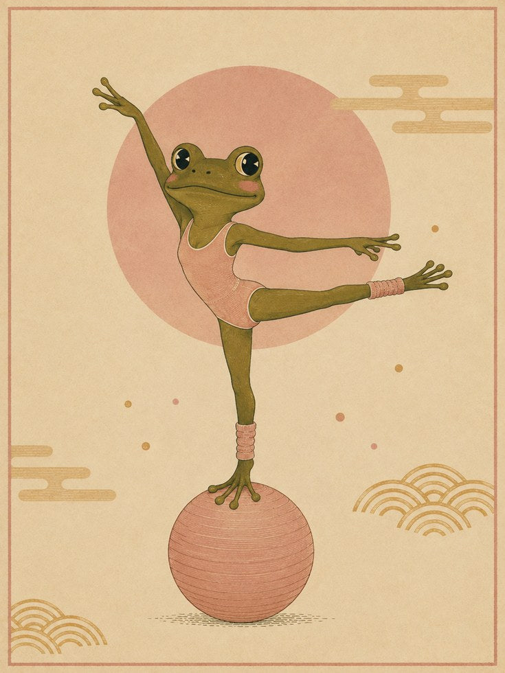 Frog Wall Art – Whimsical Nursery Print - artwork on paper