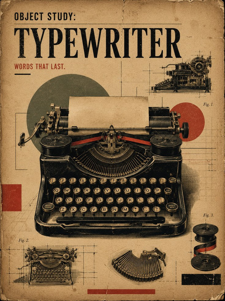 Vintage Typewriter Poster - artwork on paper