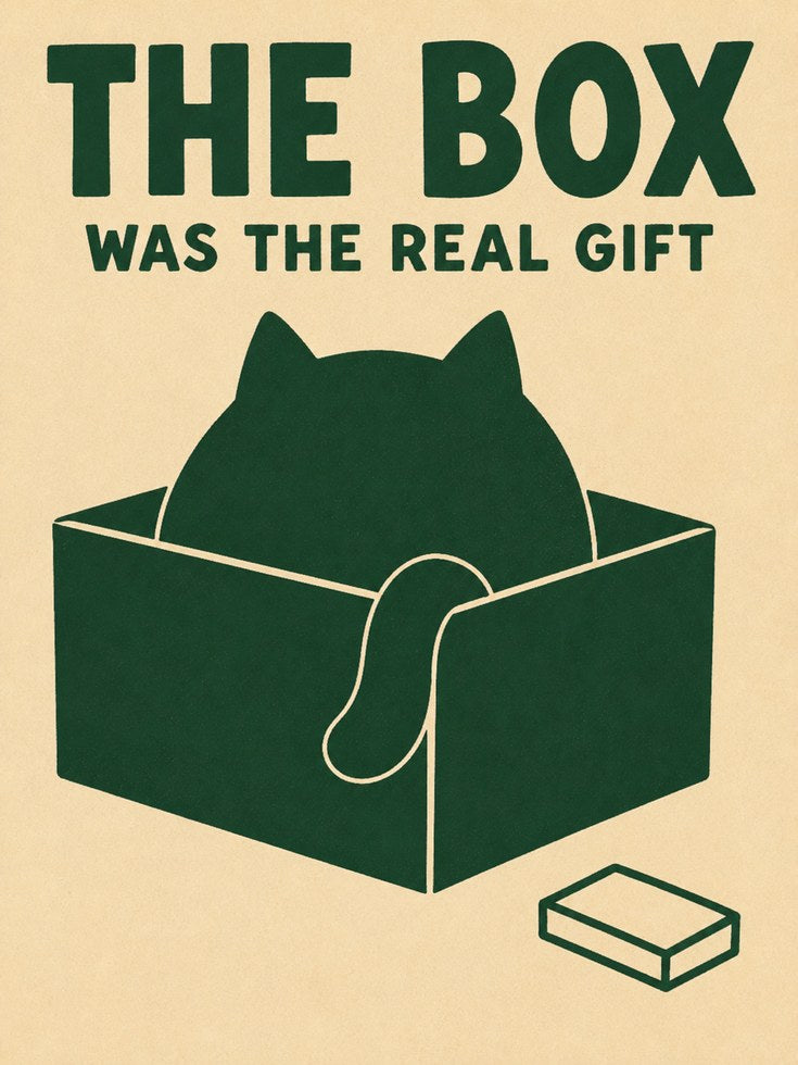 Cat In Box Poster - artwork on paper