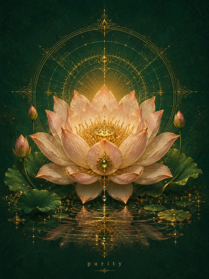 Lotus Flower Wall Art – Spiritual Wall Decor - artwork on paper