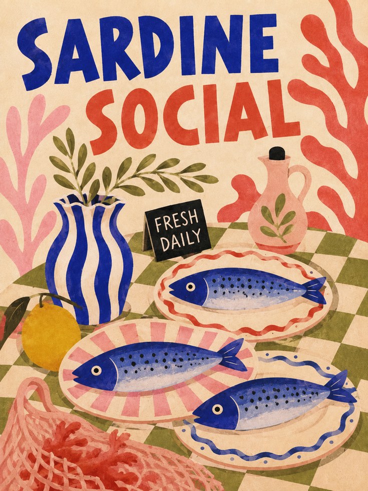 Kitchen Wall Art – Retro Fish Poster - artwork on paper