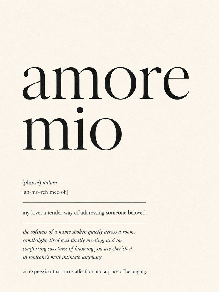 Amore Mio Italian Print - artwork on paper