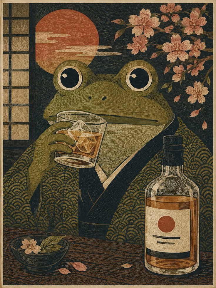 Japanese Frog Wall Art - artwork on paper