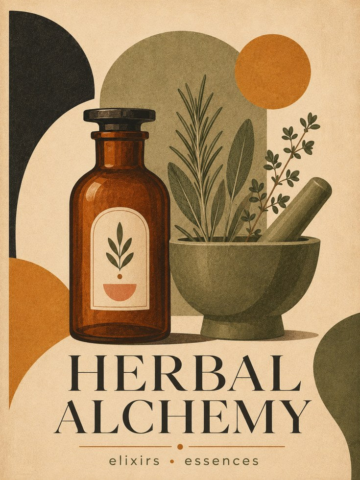 Apothecary Wall Art: Vintage Botanical Herbs - artwork on paper