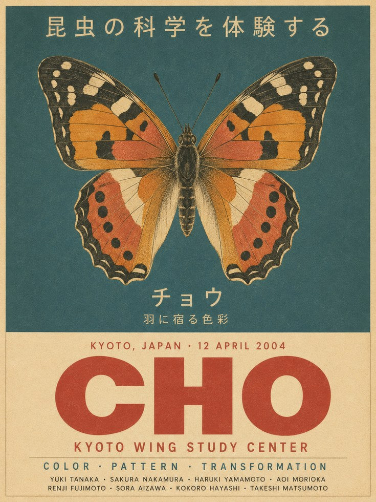 Japanese Butterfly Poster - artwork on paper