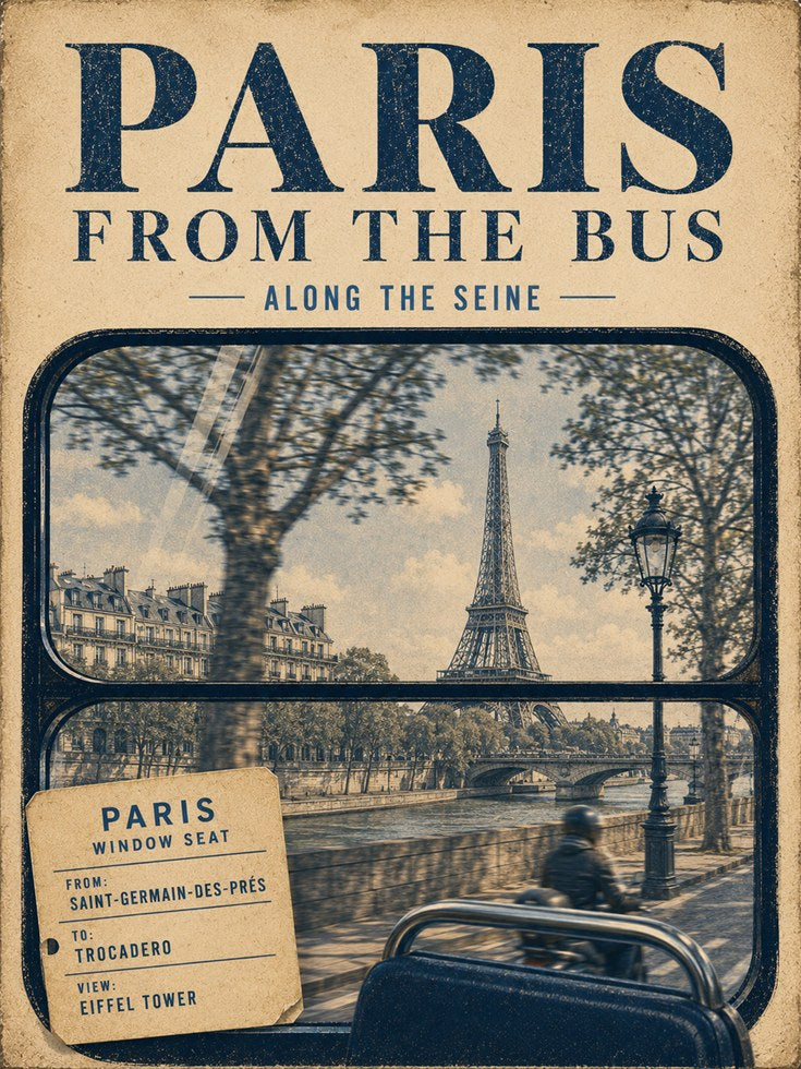 Paris Travel Poster – Vintage Paris Print - artwork on paper