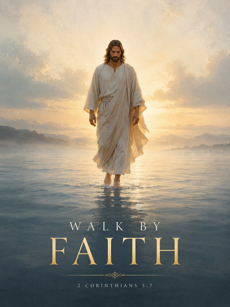 Christian Wall Art – Walk by Faith Print - artwork on paper