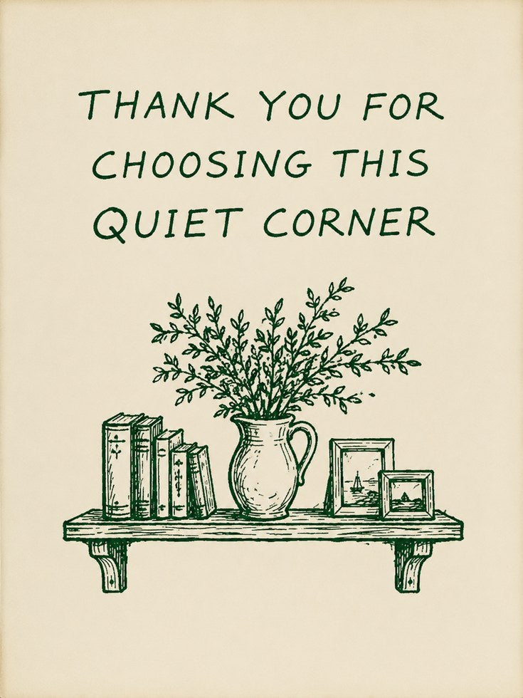 Quiet Corner Typographic Print - artwork on paper