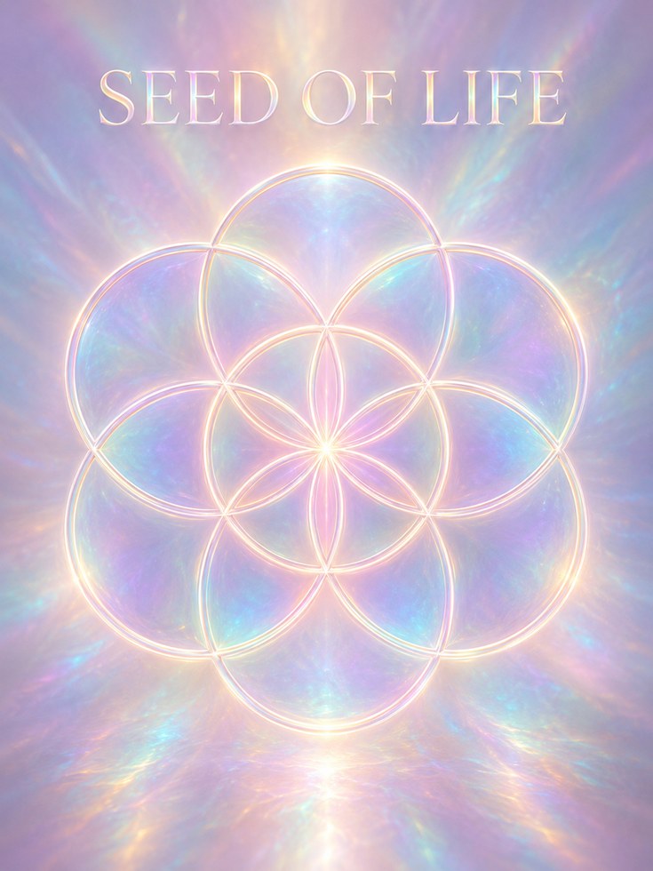 Flower of Life Print: Soft Pastel Sacred Geometry (Meditation Decor) - artwork on paper