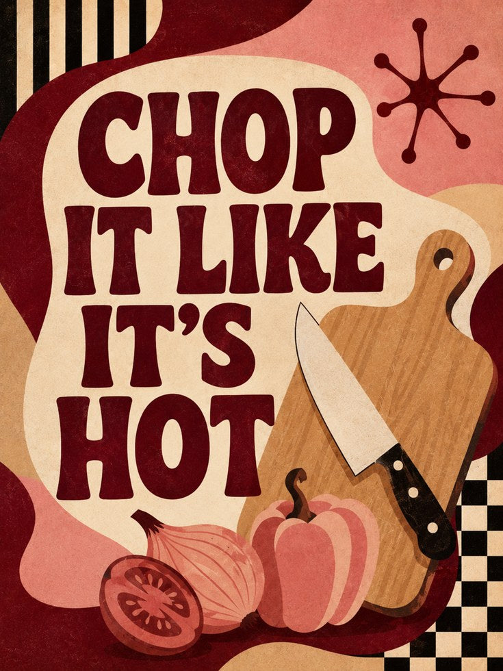 Kitchen Wall Art Print: Retro Mid-Century Cooking - artwork on paper