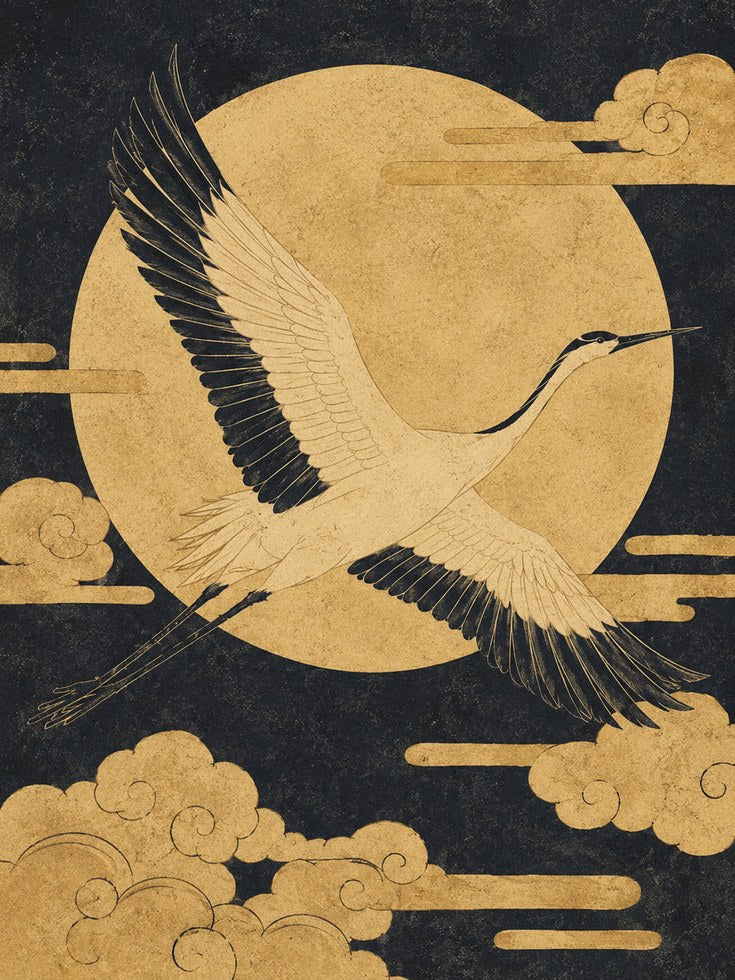 Japanese Crane Print - artwork on paper