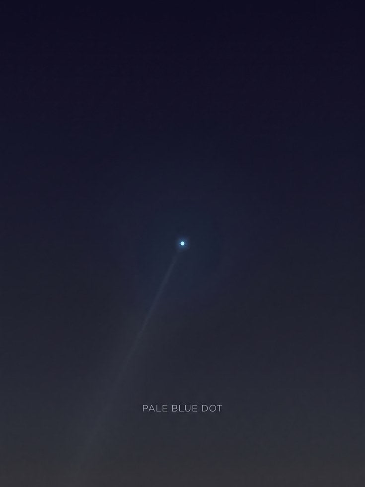 Cosmic Wall Art: Pale Blue Dot Astronomy Print (Minimalist Style) - artwork on paper