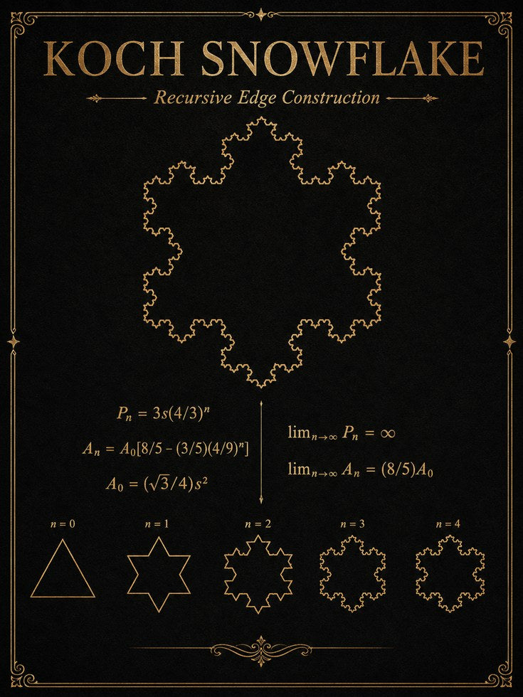 Math Wall Art – Koch Snowflake Print - artwork on paper
