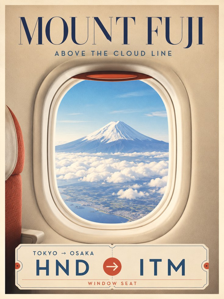 Mount Fuji Travel Poster – Japan Wall Art - artwork on paper