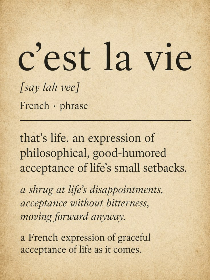 French Phrase Wall Art – C'est La Vie Print - artwork on paper