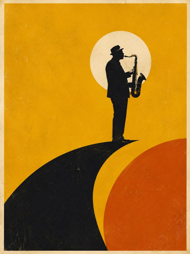 Saxophone Wall Art – Jazz Music Poster - artwork on paper
