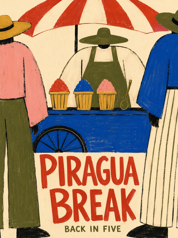 Ice Cream Cart Print – Vintage Street Food Poster - artwork on paper
