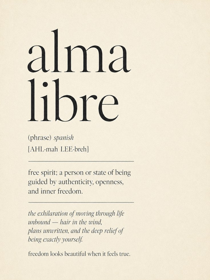 Spanish Definition Print: Alma Libre Typography - artwork on paper