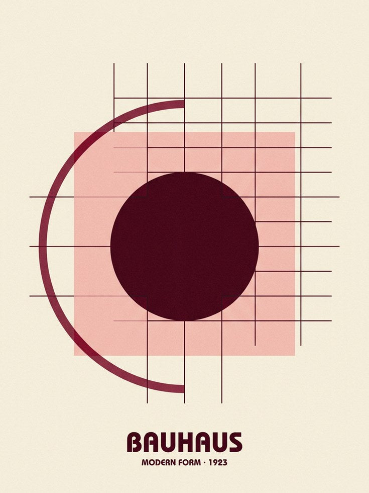Bauhaus Geometric Poster: Modern Form Grid Design 1923 - artwork on paper