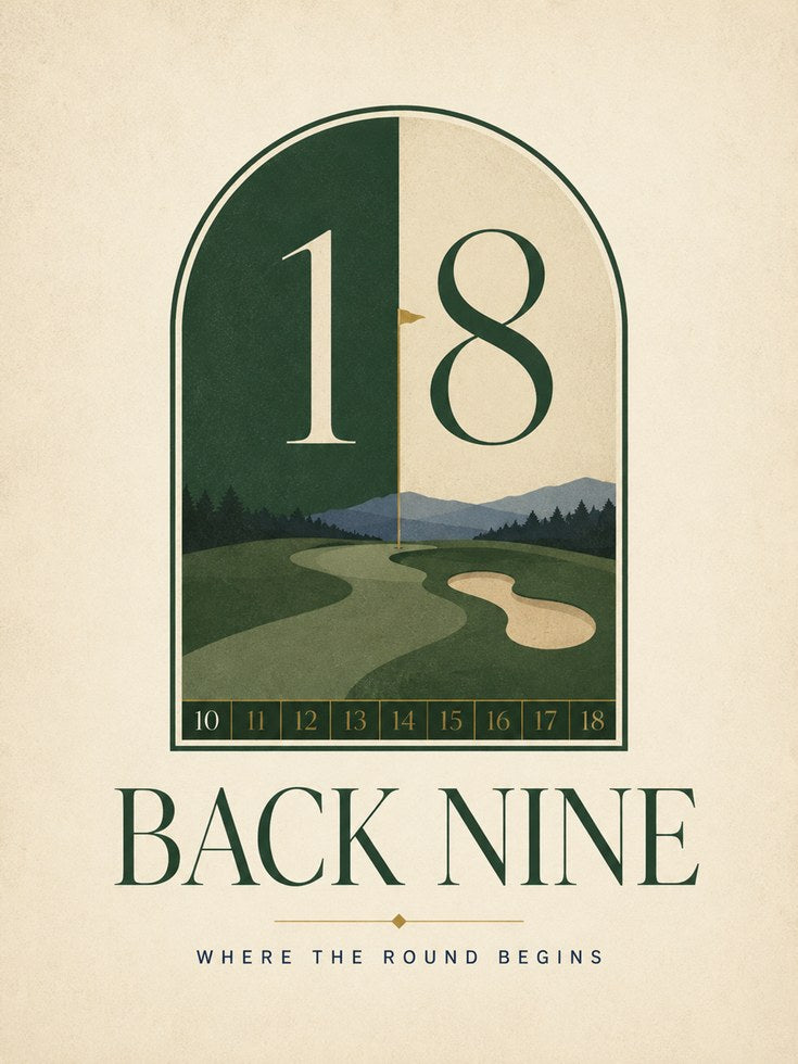 Golf Wall Art – 18th Hole Poster - artwork on paper