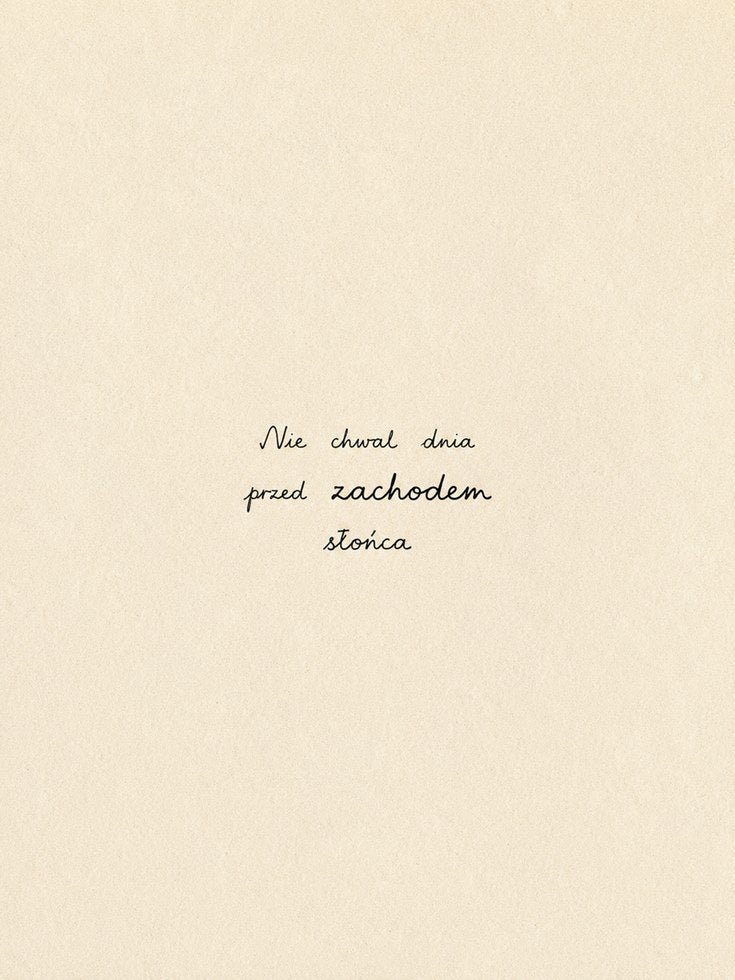 Polish Text Art Print: Minimalist Handwritten Typography - artwork on paper